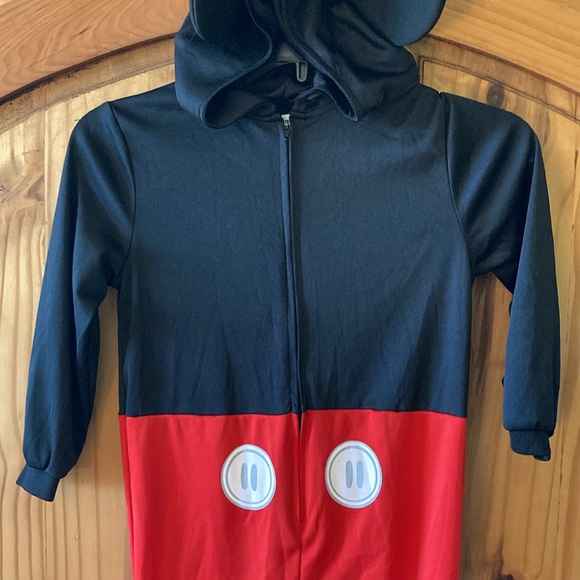 Kids Disney Mickey Mouse black red hooded costume size 4-6 - Picture 3 of 9